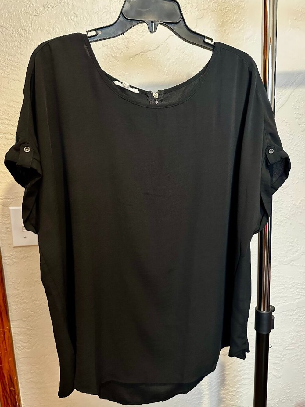 Black Flowy Chiffon Blouse